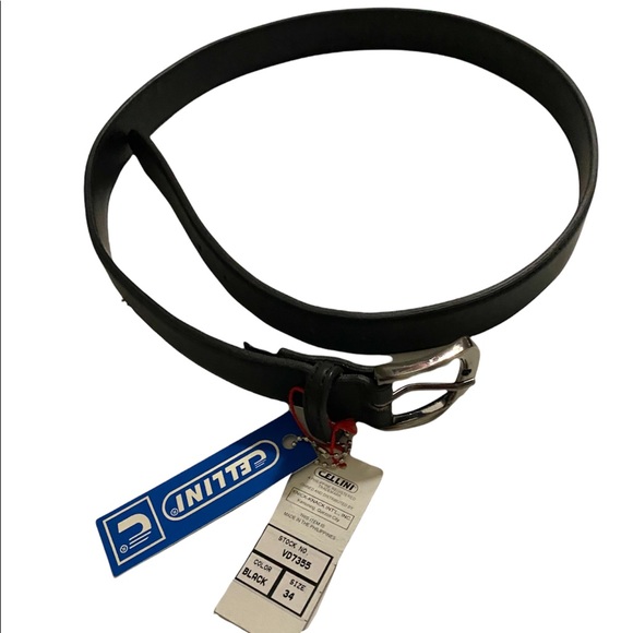 New Cellini Uomo Black Belt Size 34 - Picture 2 of 5